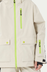 Kids' Off White Sporty Logo Tape Waterproof Insulated Snow Jacket